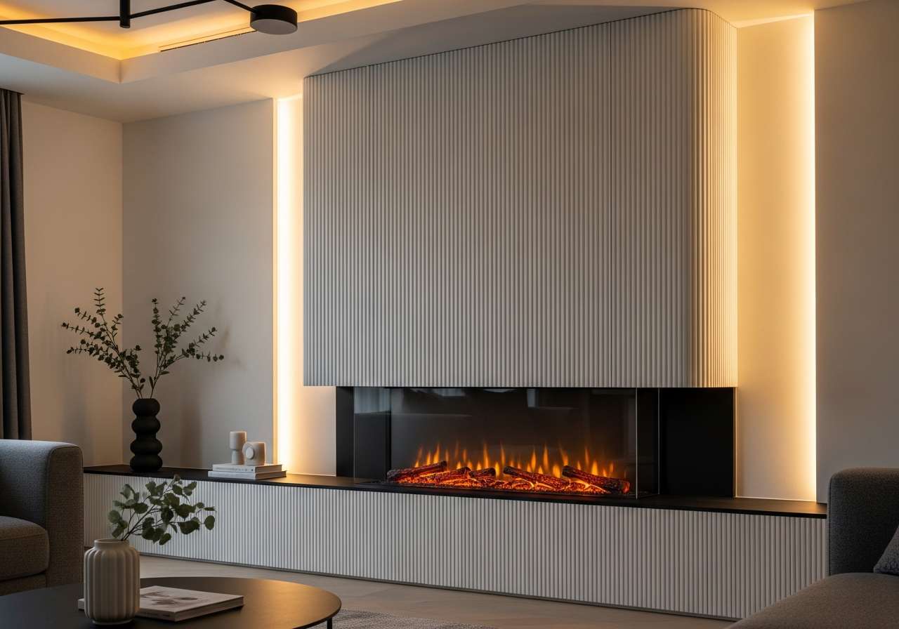 Fluted fireplace surround design